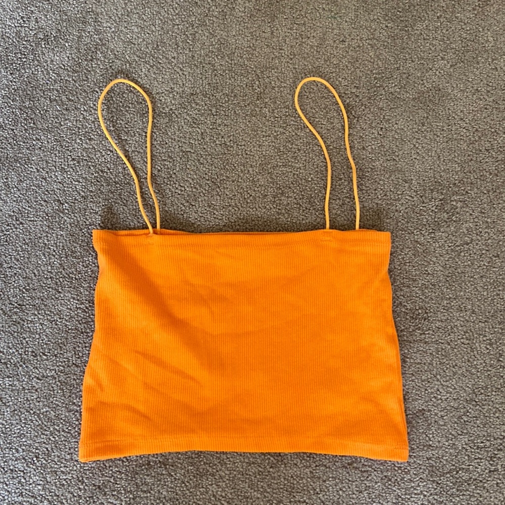 zara orange crop top